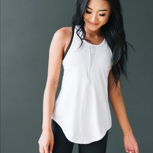 Zyia White Effortless Tank-Long